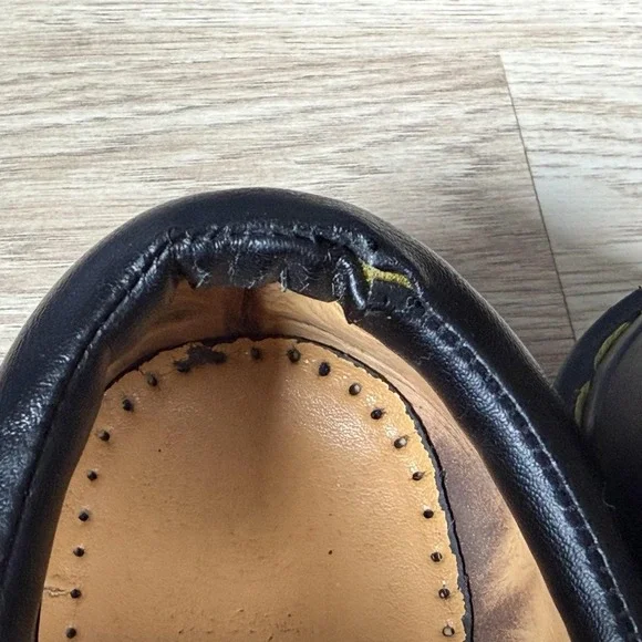 Vintage Dr Martens Shoes Mens 10 Black Leather Derby 8053 Made In England - Picture 5 of 12